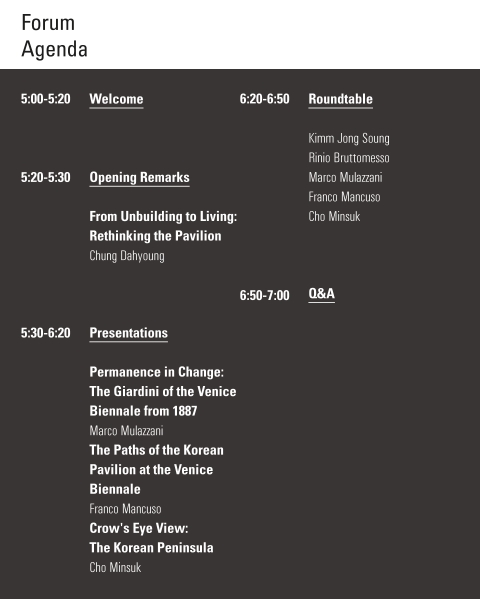 Programma del Forum d'architettura