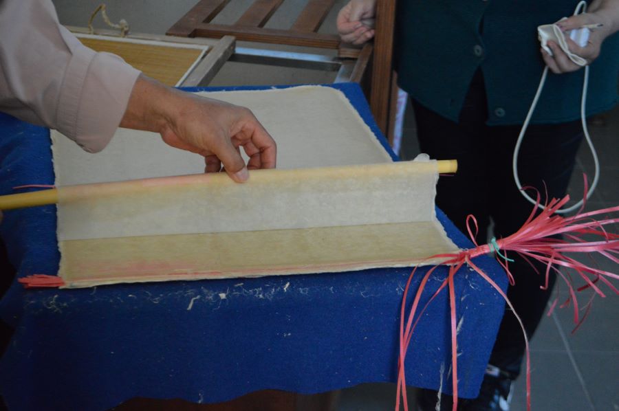 국립로마미술대학교에서 진행된 안치용 한지장 워크숍 모습