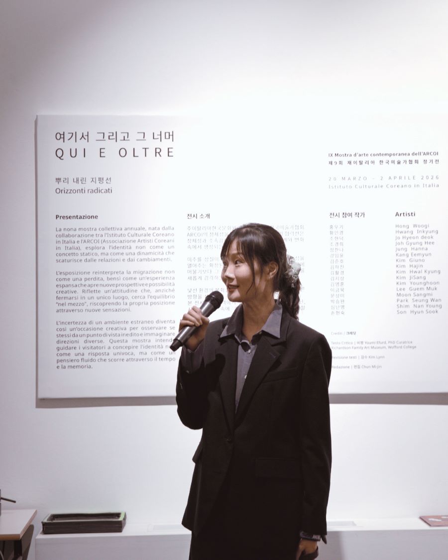 재이탈리아한국미술가협회 ARCOI 전시 "여기서, 그리고 그 너머(Qui e Oltre)" 개막식 모습